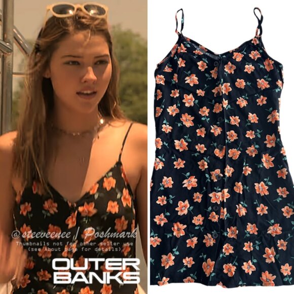 H&M Dress with Buttons in Black/Floral ASO Sarah Cameron - Picture 1 of 7